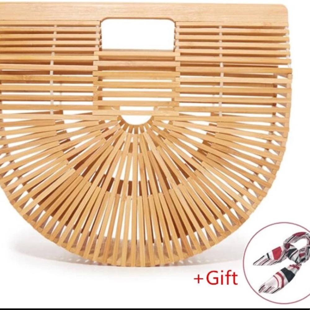Brown Ark Small Bamboo Clutch Bag